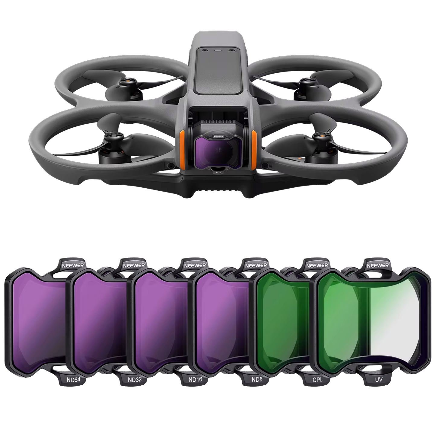 NEEWER Filter-Set für DJI Avata 2 – 6-teilig (ND8/16/32/64, CPL, UV) | Mehr Kontrolle & brillante Farben
